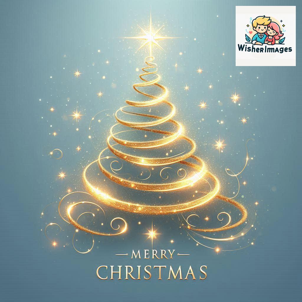 Beautiful Glowing Christmas Tree Illustration for Holiday Cheer and Greetings Festive Christmas Tree Artwork with Lights, Stars, and Merry Holiday Wishes (177)