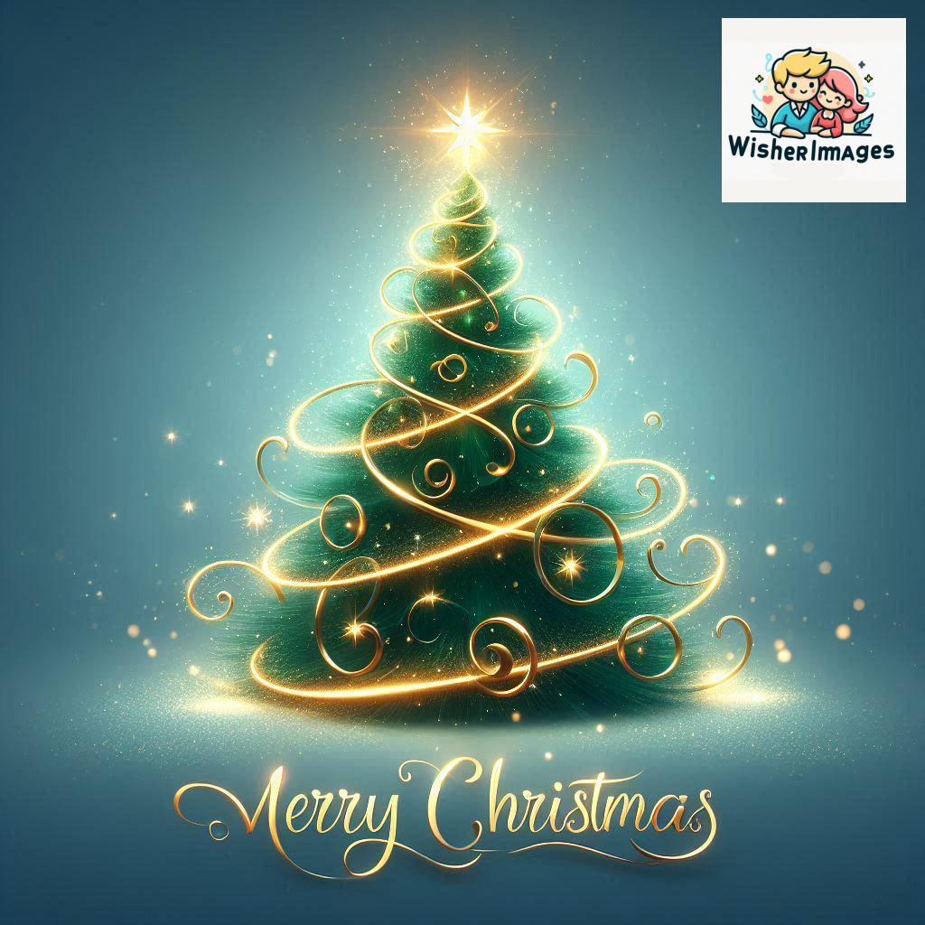 Beautiful Glowing Christmas Tree Illustration for Holiday Cheer and Greetings Festive Christmas Tree Artwork with Lights, Stars, and Merry Holiday Wishes (39)