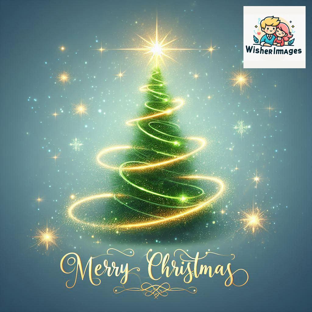 Beautiful Glowing Christmas Tree Illustration for Holiday Cheer and Greetings Festive Christmas Tree Artwork with Lights, Stars, and Merry Holiday Wishes (97)