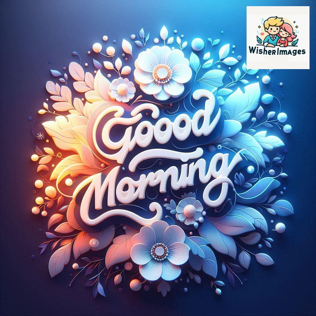 Bright and Cheerful 3D Good Morning Design with Hearts and flowers with colour full light setup with good morning Flowers (148)