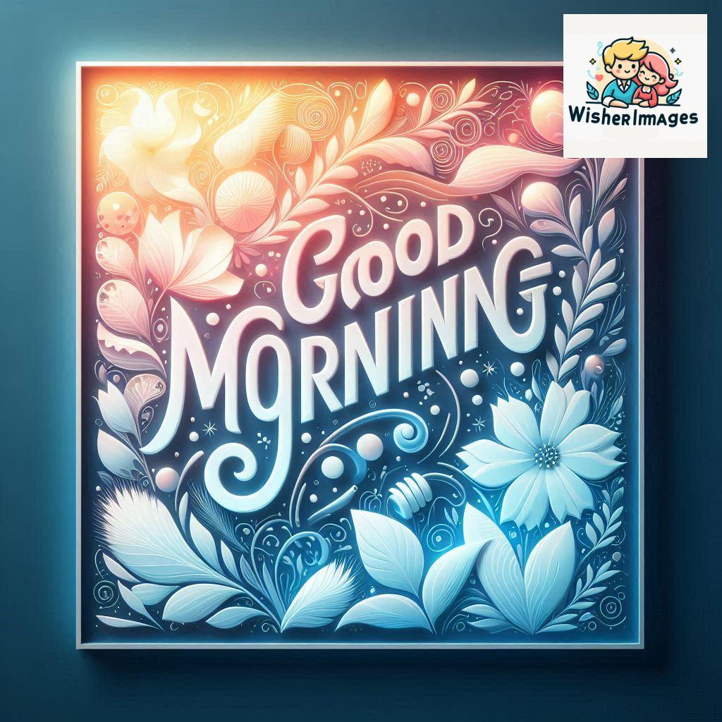 Bright and Cheerful 3D Good Morning Design with Hearts and flowers with colour full light setup with good morning Flowers (180)