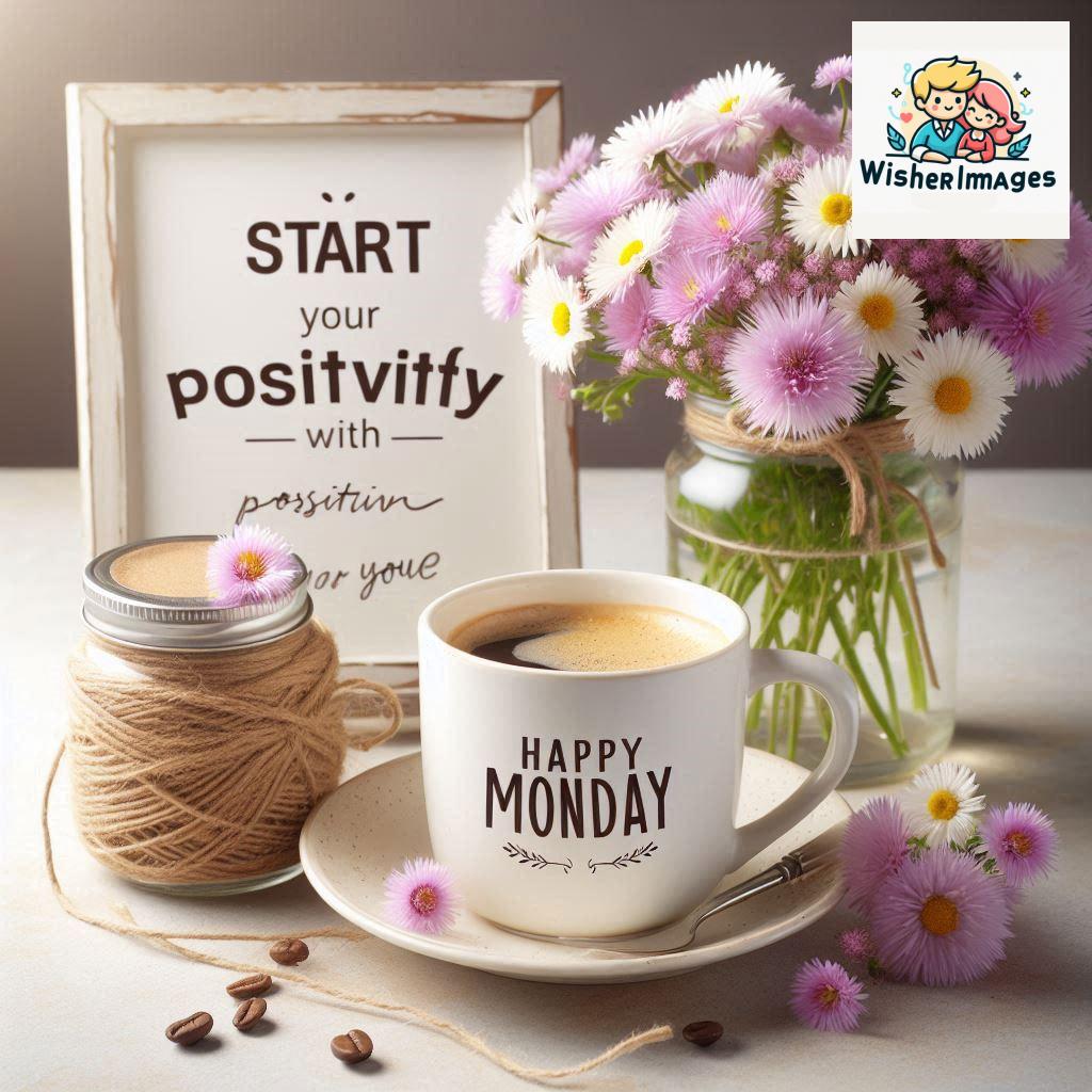 start your day with positivity happy monday blue flowers coffee mug (28)