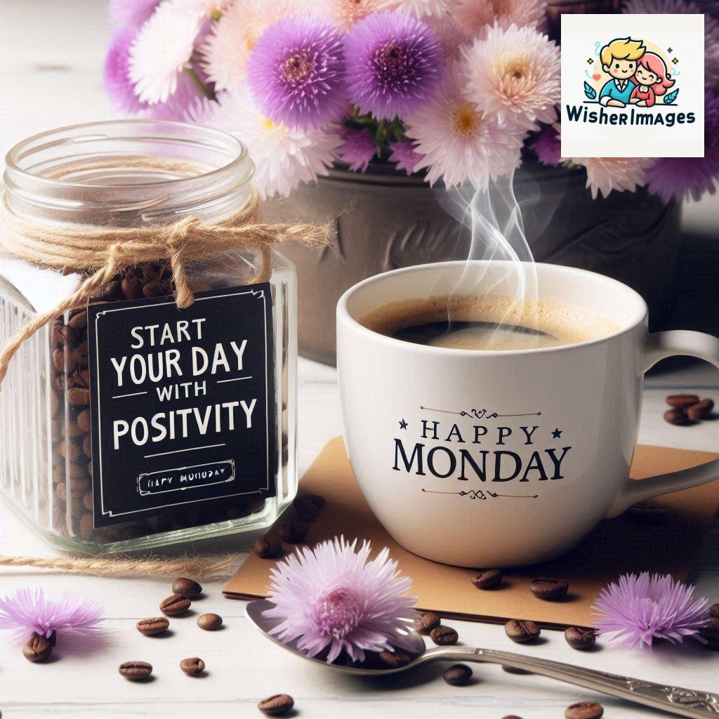 start your day with positivity happy monday blue flowers coffee mug (33)