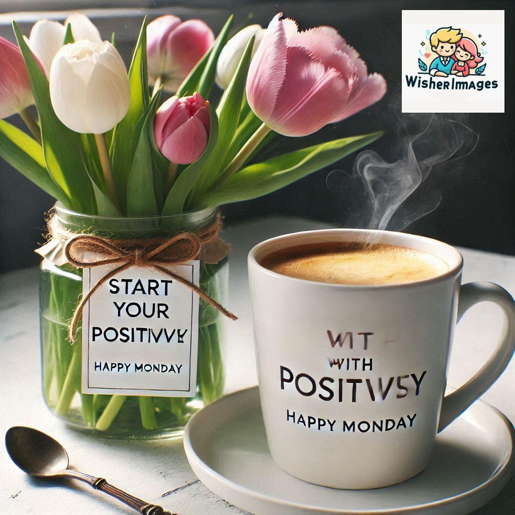 start your day with positivity happy monday blue flowers coffee mug (49)