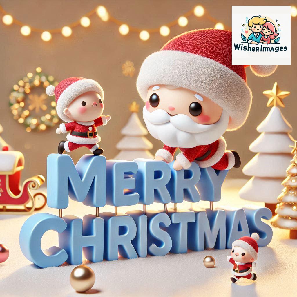 Christmas chubby Santa Claus joyfully colorful 3D Merry Christmas mini Santa character (66)